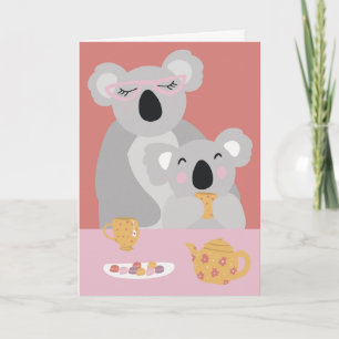 Koala Tea Time Cute Mother's Day Greeting Card