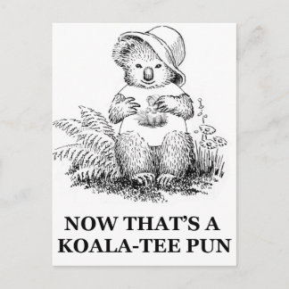 Koala-tee Pun Postcard