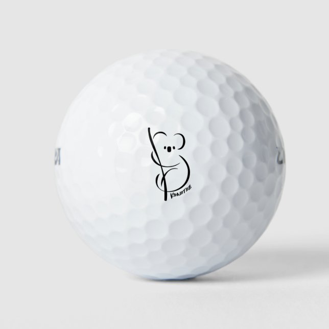 Koala Tee | Quality Minimal Ink Design Golf Balls (Front)