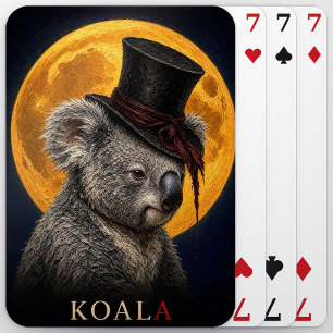 Koala Top Hat Gothic Surreal Playing Cards