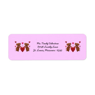 Koala Valentine Hearts Return Address Labels