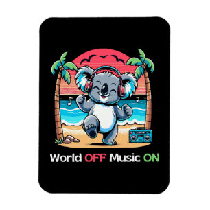 Koala Vibing on the Beach Magnet