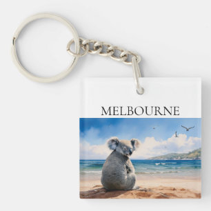 Koala watching the ocean Australia Key Ring