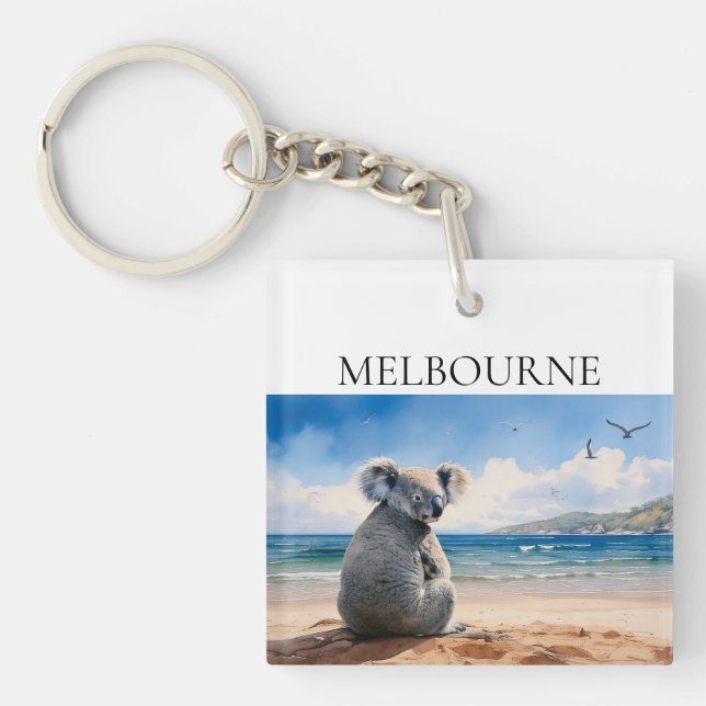 Koala watching the ocean Australia Key Ring (Front)