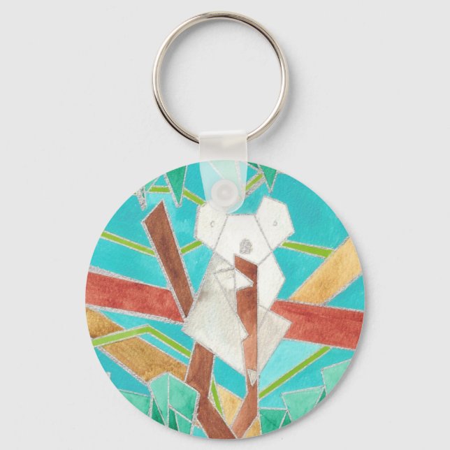 Koala Watercolor Art Key Ring (Front)