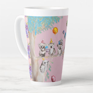 Koala Watercolor Pink Birthday Party Latte Mug