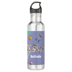 Koala Watercolor Purple Birthday Party Animal Cute 710 Ml Water Bottle