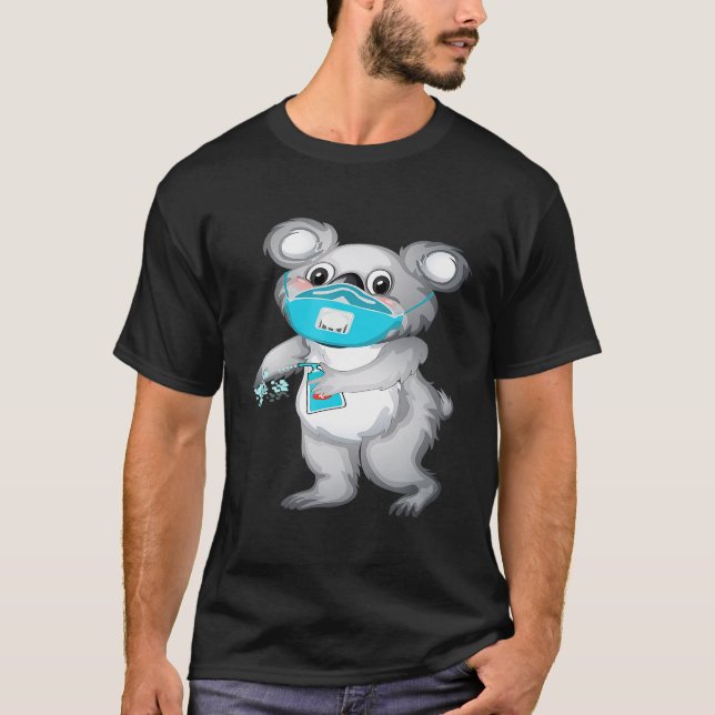 Koala Wearing A Face Mask T-Shirt (Front)