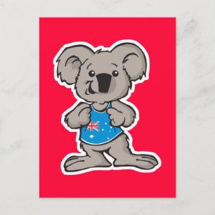 koala wearing Australia shirt Postcard