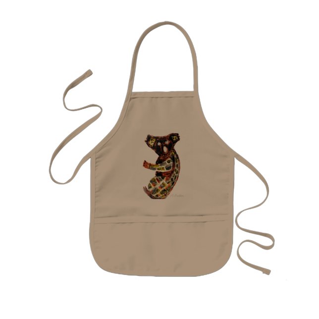 Koala Wild Animal Aboriginal Art Kids Apron (Front)