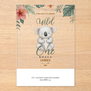 koala wild first birthday invitation