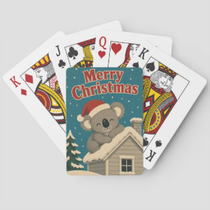 Koala Winter Roof Animal Christmas Playing Cards