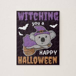 Koala Witch Witching You A Happy Halloween Jigsaw  Puzzle
