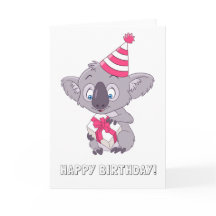 Koala with a birthday present