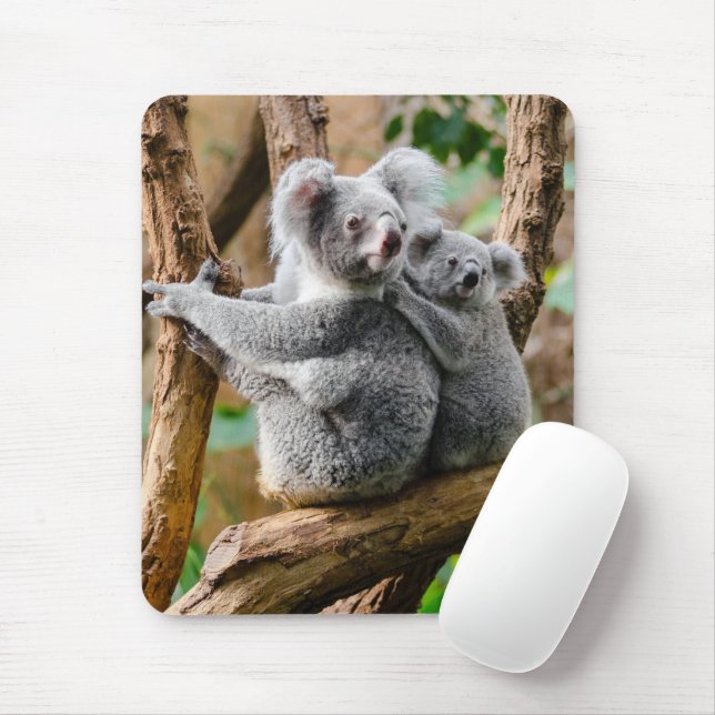Koala with Baby in a Tree in Australia Mouse Pad (With Mouse)