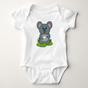 Koala with Coffee cup Baby Bodysuit