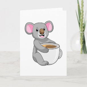 Koala with Coffee Cup Card