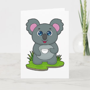 Koala with Coffee cup Card