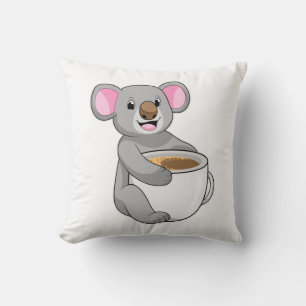 Koala with Coffee Cup Cushion