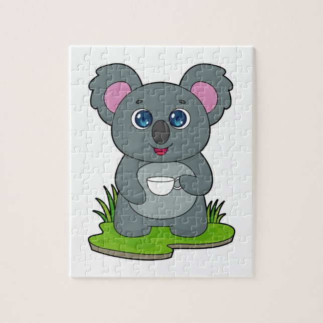 Koala with Coffee cup Jigsaw Puzzle (Vertical)