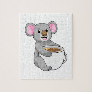 Koala with Coffee Cup Jigsaw Puzzle