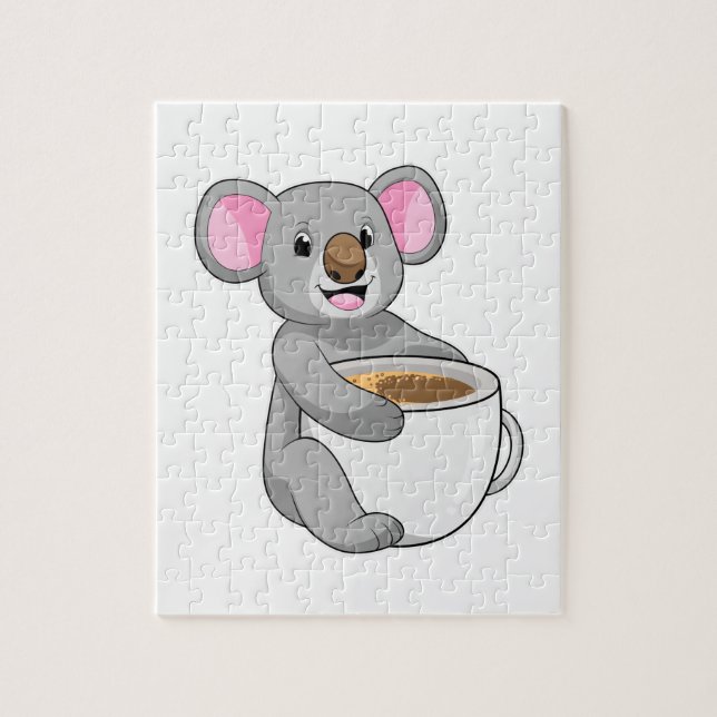 Koala with Coffee Cup Jigsaw Puzzle (Vertical)