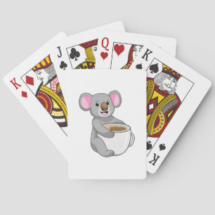 Koala with Coffee Cup Playing Cards