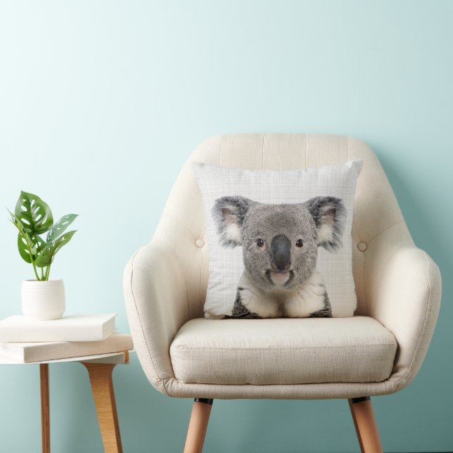 Koala with Grey Linen Background   Cushion (Chair)