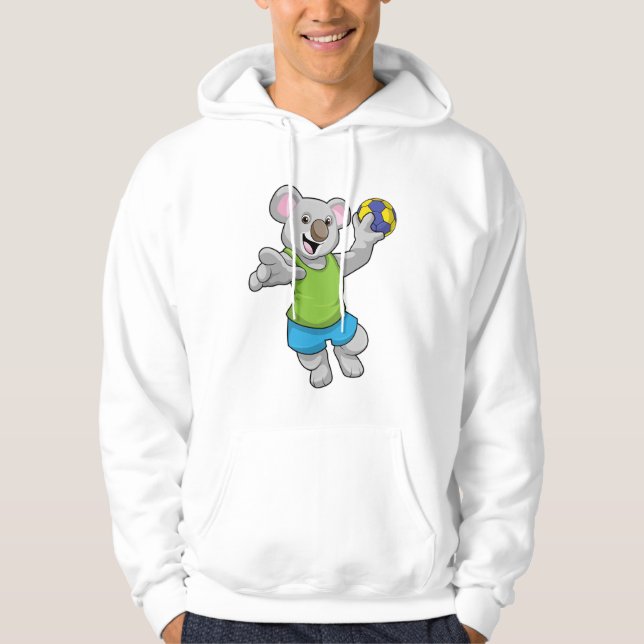 Koala with Handball Sports Hoodie (Front)