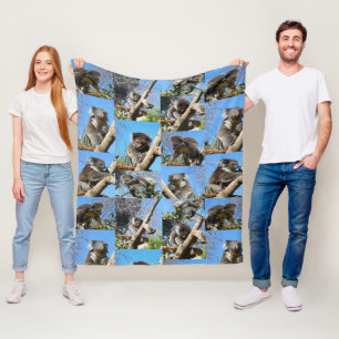 "Koala Wonders: A Heartwarming Photo Collage" Fleece Blanket