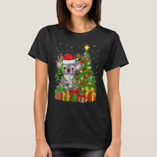 Koala Xmas Holiday Santa Koala Christmas Tree T-Shirt