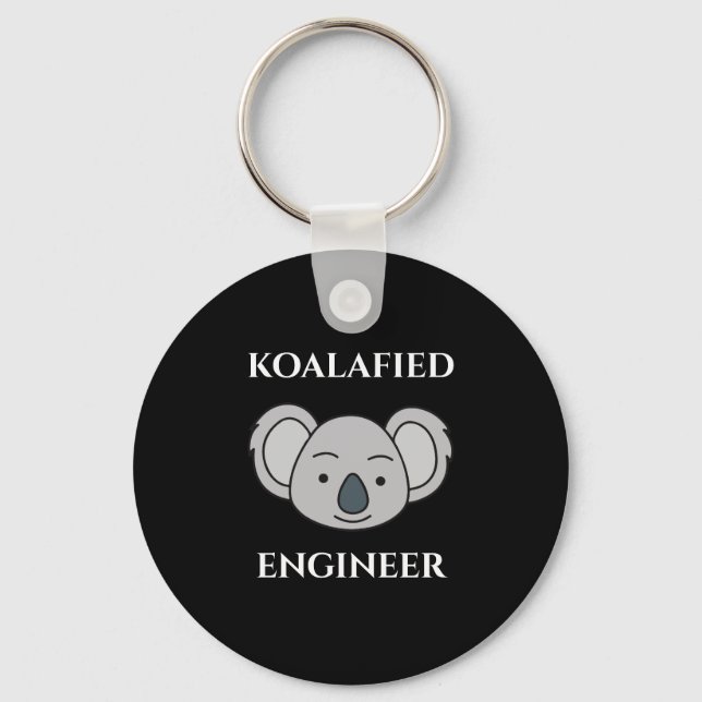 Koalafied Engineer Cute Koala Funny Job Pun Key Ring (Front)