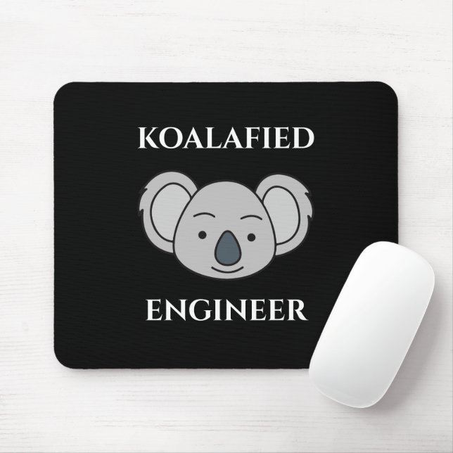 Koalafied Engineer Cute Koala Funny Job Pun Mouse Pad (With Mouse)