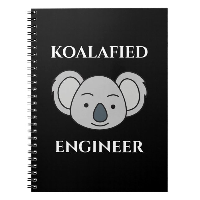 Koalafied Engineer Cute Koala Funny Job Pun Notebook (Front)
