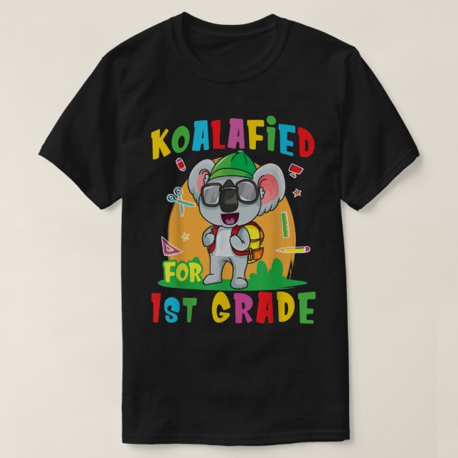 Koalafied For 1st Grade Back To School Koala Bear  T-Shirt (Design Front)