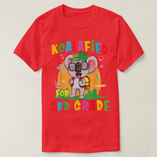 Koalafied For 3rd Grade Back To School Koala Bear  T-Shirt (Design Front)