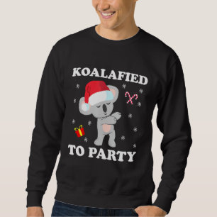 Koalafied To Party Dabbing Koala Santa Hat Christm Sweatshirt