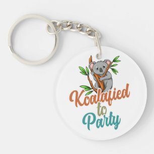 Koalafied to Party Qualified Pun Cute and Funny Ko Key Ring