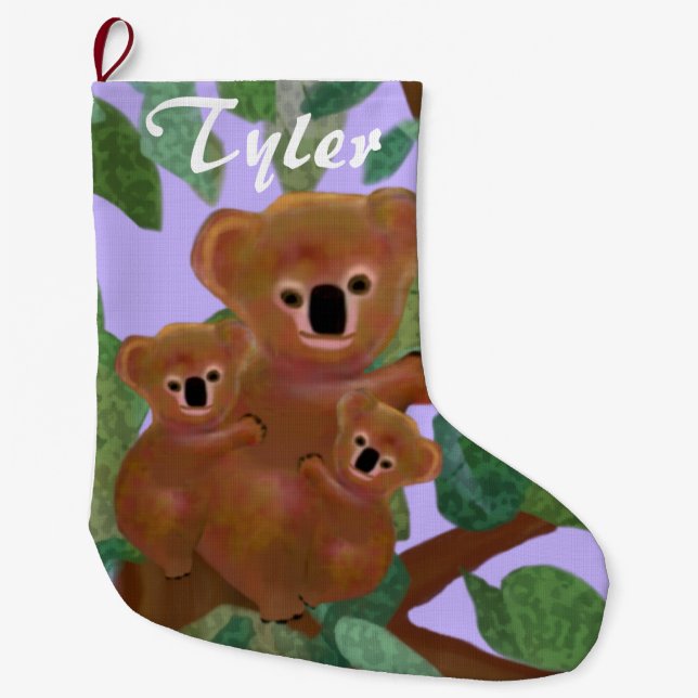 Koalas Eucalyptus Christmas Stockings (Front)