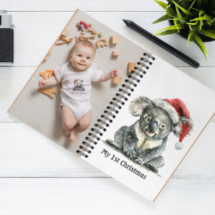 Koala's First Christmas Cuddles, custom Notebook