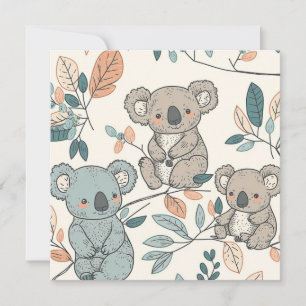 Koalas in Bloom Nursery Flat Card