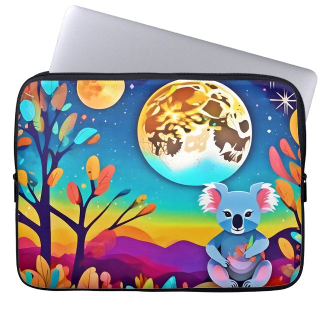 Koala's Moonlit Night Laptop Sleeve (Front)