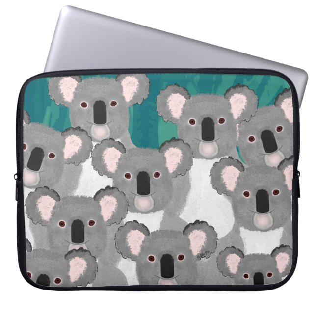 Koalas Neoprene Laptop Sleeve (Front)