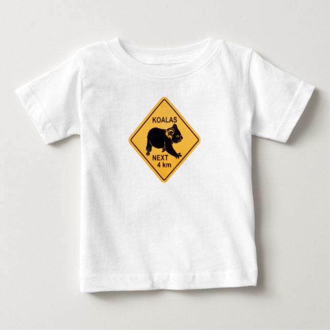 Koalas Next 4 Km Cute Sign Baby T-Shirt (Front)