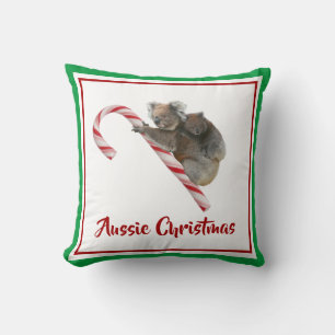 Koalas On Candy Cane Down Under Cushion