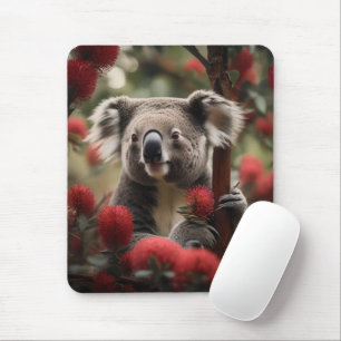 "Koala's Retreat: Nestled in a Red Banksia Tree" Mouse Pad