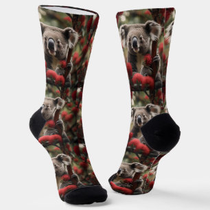 "Koala's Retreat: Nestled in a Red Banksia Tree" Socks