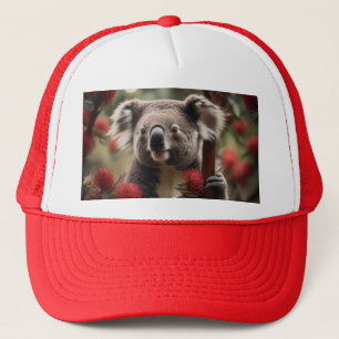 "Koala's Retreat: Nestled in a Red Banksia Tree" Trucker Hat