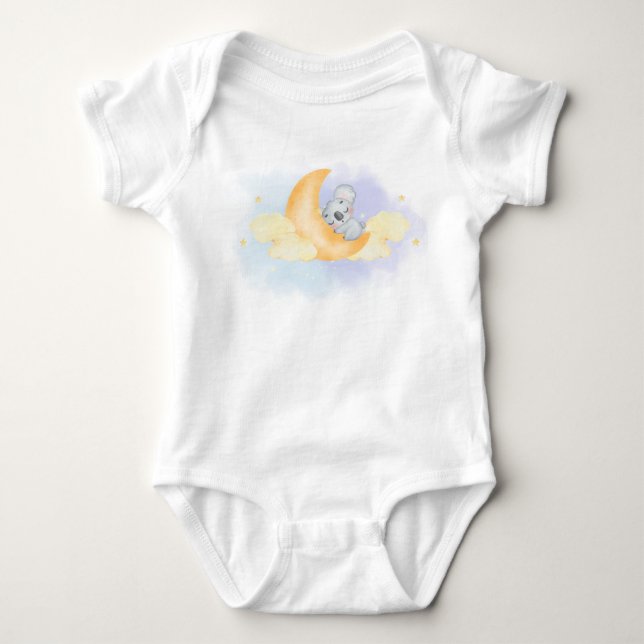 Koalas Sleep On The Moon Baby Bodysuit (Front)