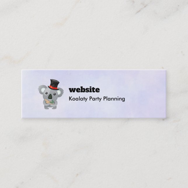 Koalaty Pun with Cute Koala in a Top Hat Mini Business Card (Front)